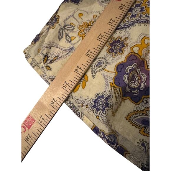 Valerie Bertinelli Linen Rayon Paisley Floral V-Neck Sleeveless Top Womens Large - Picture 5 of 6